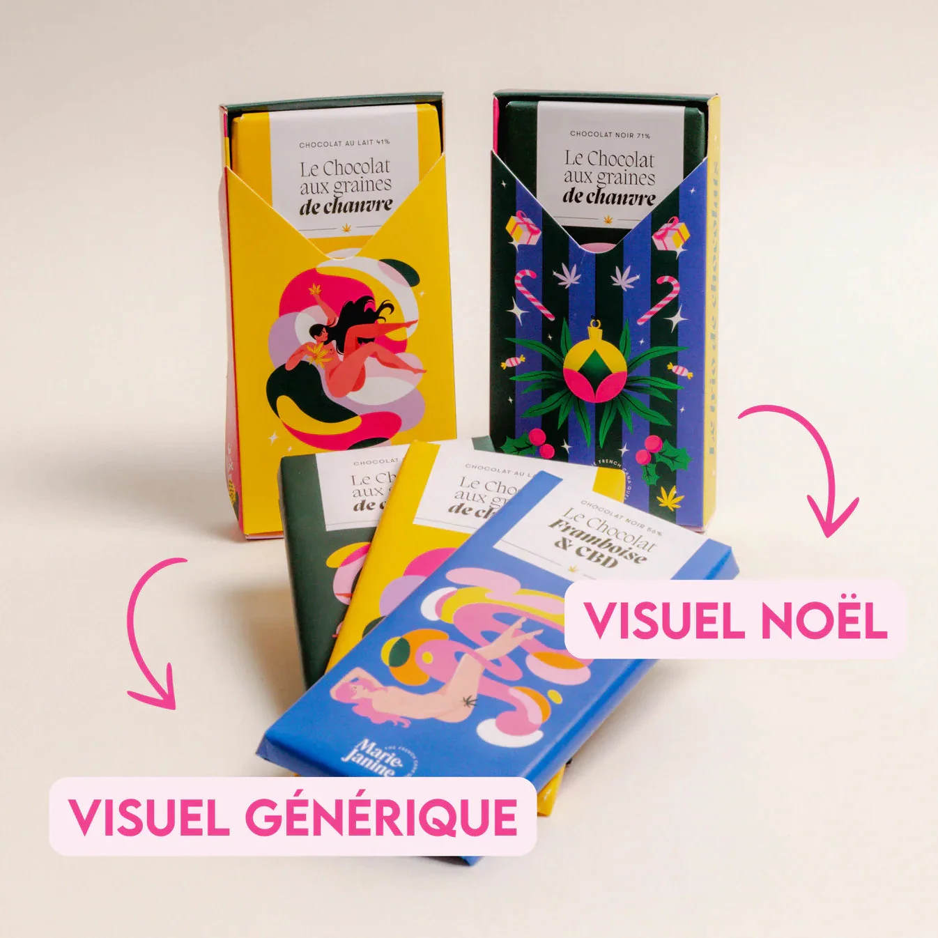 Coffret de 3 chocolats au CBD - Image 3